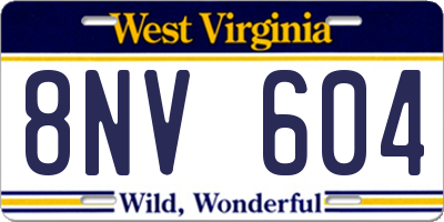 WV license plate 8NV604