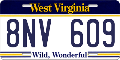 WV license plate 8NV609