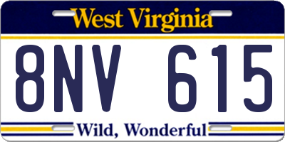 WV license plate 8NV615