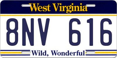WV license plate 8NV616