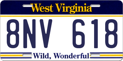 WV license plate 8NV618