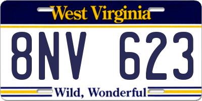 WV license plate 8NV623