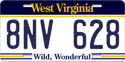 WV license plate 8NV628