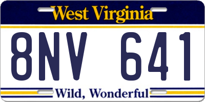 WV license plate 8NV641