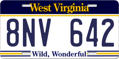 WV license plate 8NV642