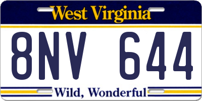 WV license plate 8NV644