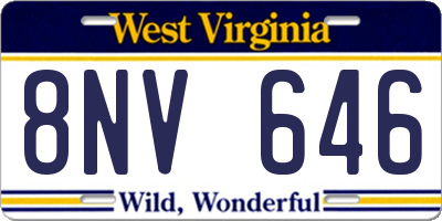 WV license plate 8NV646