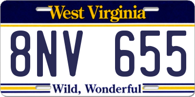 WV license plate 8NV655