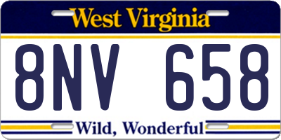WV license plate 8NV658