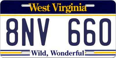 WV license plate 8NV660
