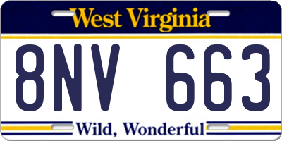 WV license plate 8NV663