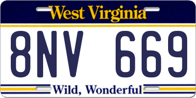 WV license plate 8NV669
