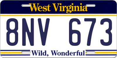 WV license plate 8NV673