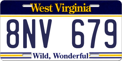 WV license plate 8NV679