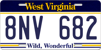 WV license plate 8NV682