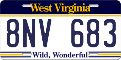WV license plate 8NV683