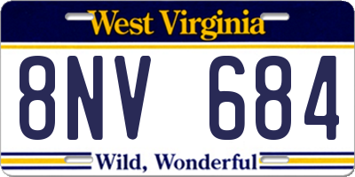 WV license plate 8NV684
