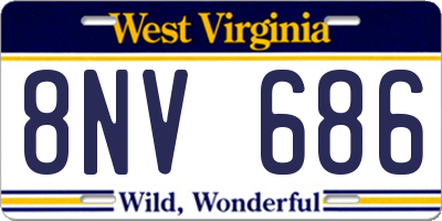 WV license plate 8NV686