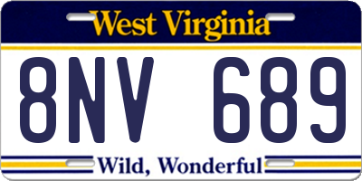 WV license plate 8NV689