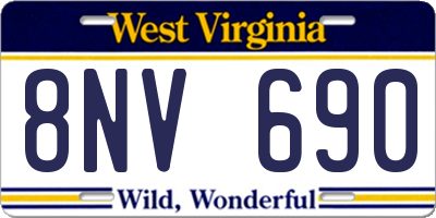 WV license plate 8NV690