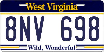 WV license plate 8NV698