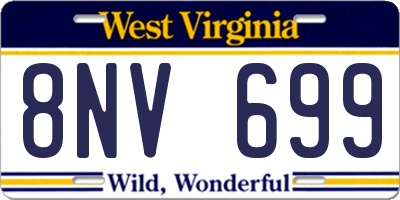 WV license plate 8NV699