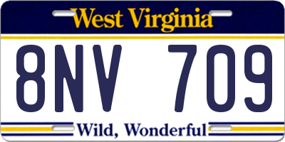 WV license plate 8NV709