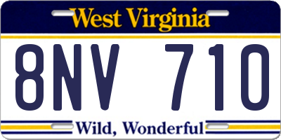WV license plate 8NV710
