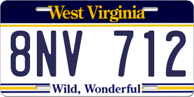 WV license plate 8NV712