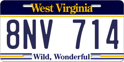 WV license plate 8NV714