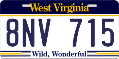 WV license plate 8NV715
