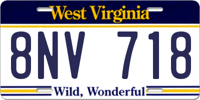 WV license plate 8NV718