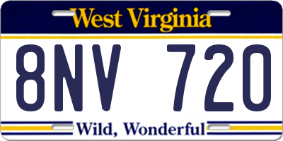 WV license plate 8NV720