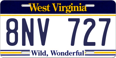 WV license plate 8NV727