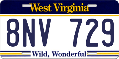 WV license plate 8NV729