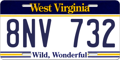 WV license plate 8NV732