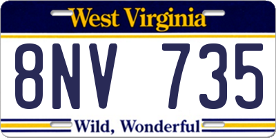 WV license plate 8NV735