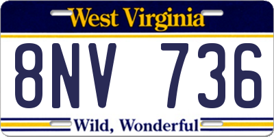 WV license plate 8NV736