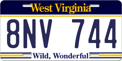 WV license plate 8NV744