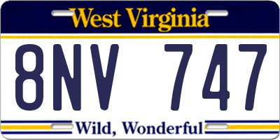 WV license plate 8NV747