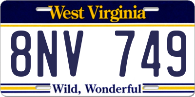 WV license plate 8NV749
