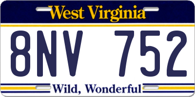 WV license plate 8NV752