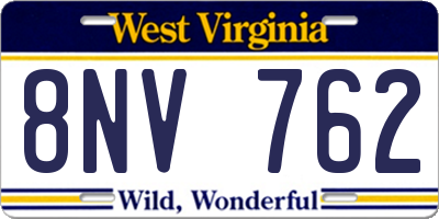 WV license plate 8NV762