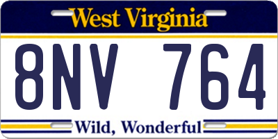 WV license plate 8NV764