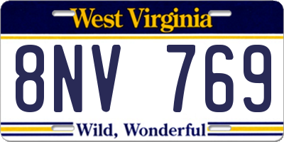 WV license plate 8NV769