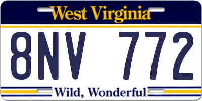 WV license plate 8NV772