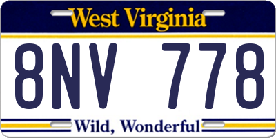 WV license plate 8NV778
