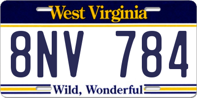 WV license plate 8NV784