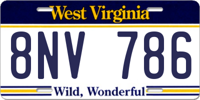 WV license plate 8NV786