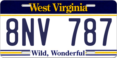 WV license plate 8NV787